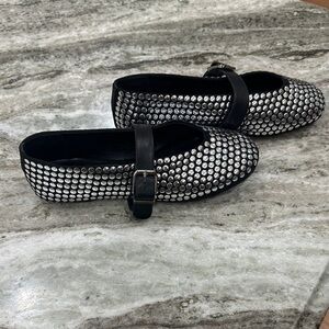 SCHUTZ Black and Silver Flats
